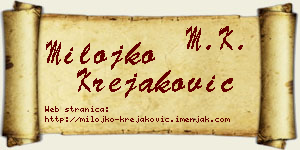 Milojko Krejaković vizit kartica